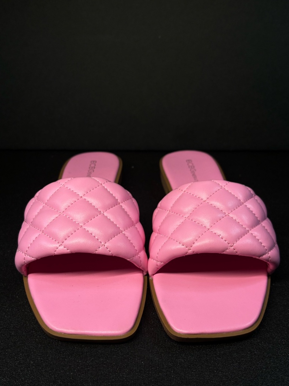 BCBGeneration Pink Quilted Slide Sandals Women’s Size 9 - Picture 3 of 13